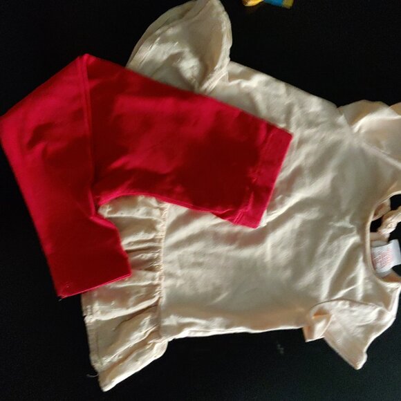 Baby girl soft pink top and red pants set 18mm - Picture 6 of 8